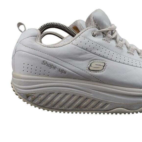 Skechers Shoes Womens 9 Shape Up Sneaker Work Slip Resistant Leather White Retro - Picture 2 of 16
